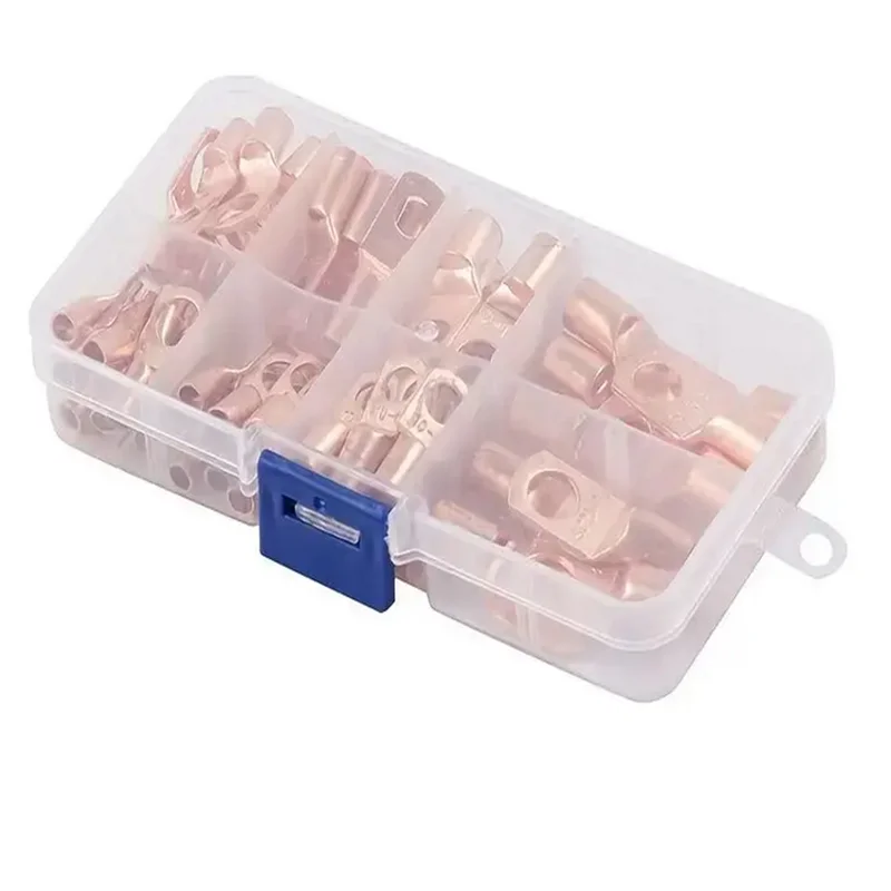 60pcs Wire Lug Connector Ring SC6-25 Copper Connectors Bare Cable Electric Crimp Terminal Connector Kit
