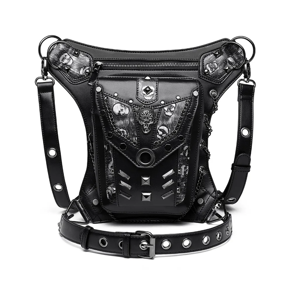 Steampunk Chain Bag Locomotive Female Single Shoulder Messenger Bag Waist Bag Male Fanny Pack Belt Bag Purse Sac Banane Pouch