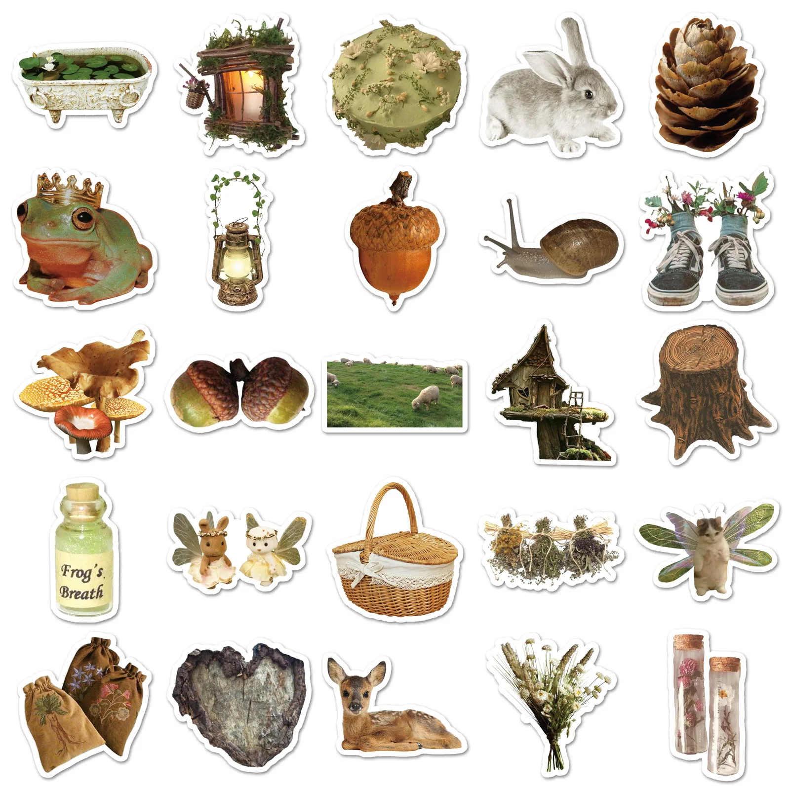 50 SZTUK Naklejki Wodoodporne w Stylu Leśnym INS Retro Rośliny Zwierzęta DIY Dekoracja Notatnik Telefon Gitara Walizka Graffiti Zabawki dla Dzieci