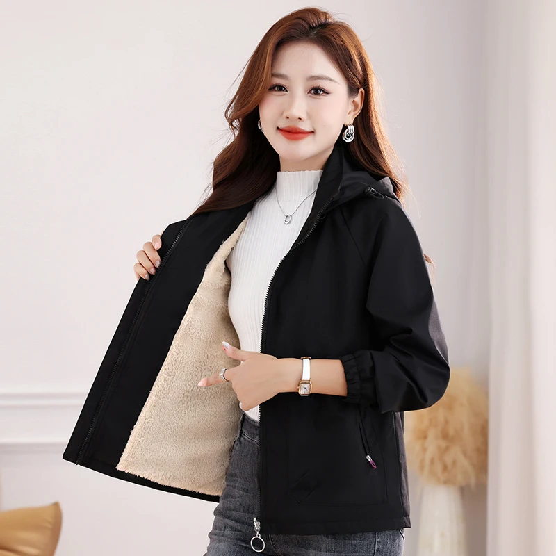 

Женское зимнее повседневное толстое ветрозащитное и теплое пальто со съемным капюшоном, новая корейская свободная и модная универсальная куртка