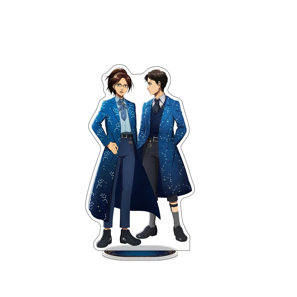 Anime Attack On Titan Starry Sky Coat Ver Acrylic Stand Keychain Erwin Hange Eren Mikasa Figurine Merch Custom