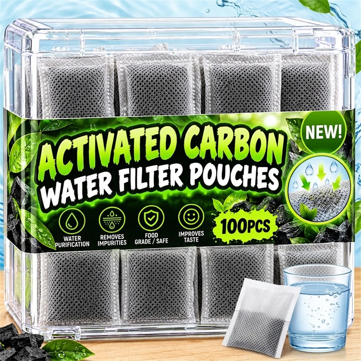 5-100PCS Coconut Shell Activated Carbon Bags Reusable Air Purifying Deodorizer Moisture Absorber Odor Eliminator for Car Closet