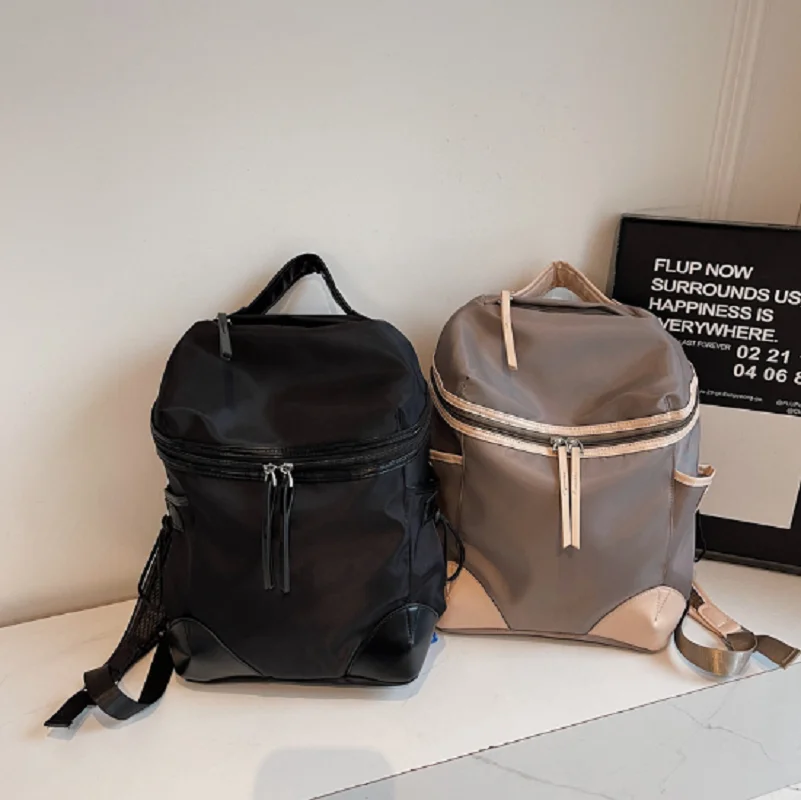 

New Korean Fashion Waterproof Oxford Travel Backpacks Double Zipper High Capacity Shoulder Bags Totes Notebook School Bag