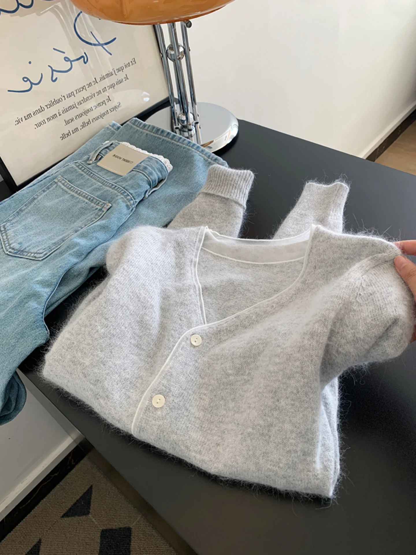 

Мягкий вязаный кардиган V-Ne Long Sve, удобное женское осеннее пальто на одной пуговице, корейское свободное пальто Camere