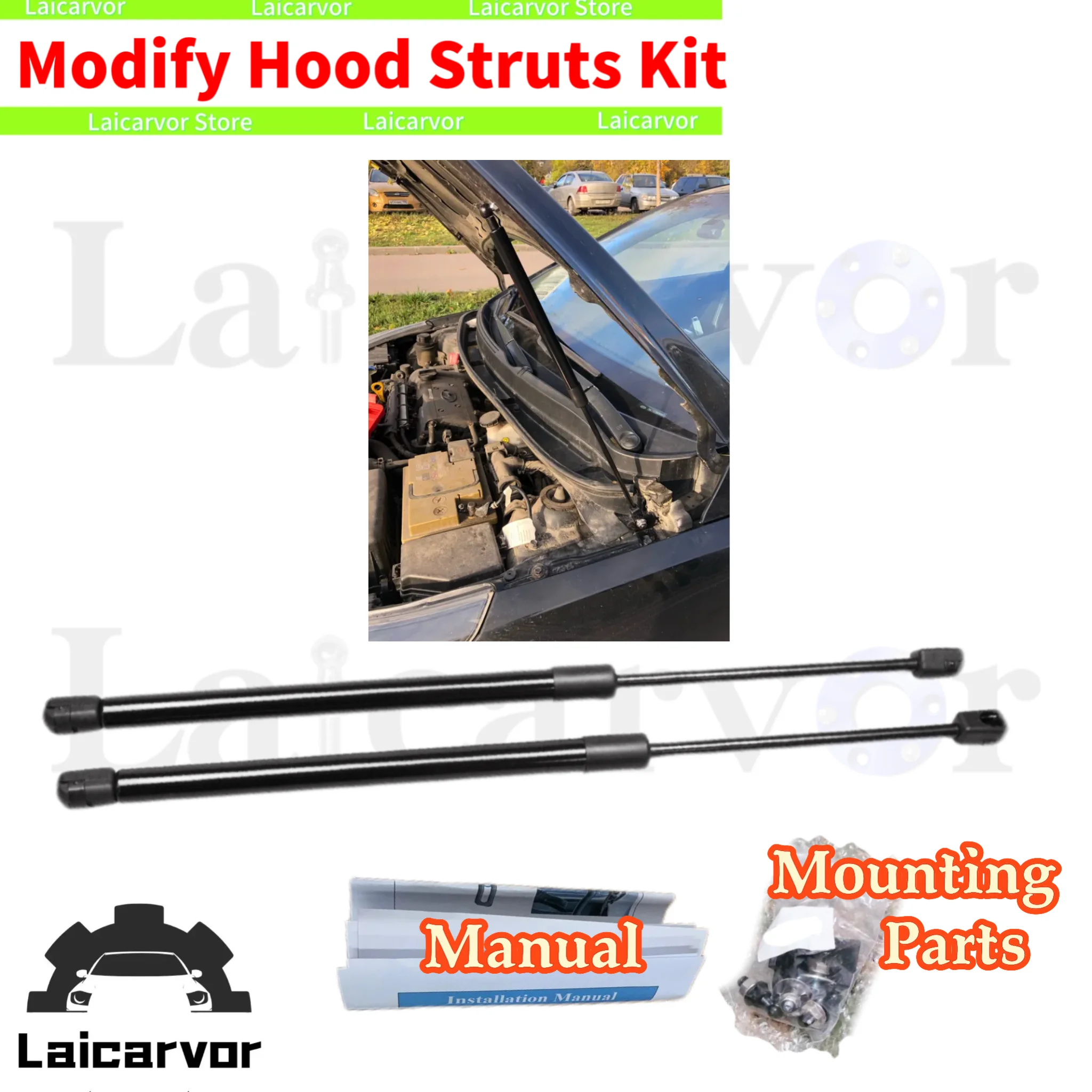 

1 Set Gas Struts For Hyundai Accent Solaris Verna RB RC 2011-2019 Front Hood Bonnet Lift Support Damper Shock Absorber Prop Rods