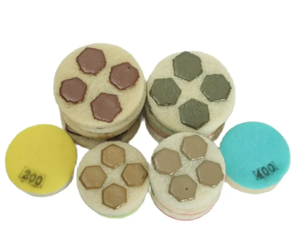 4Inch 100MM Resin Form Polishing Pad Fiber Concrete Floor Sponge Polishing Pads For Floor Grinder