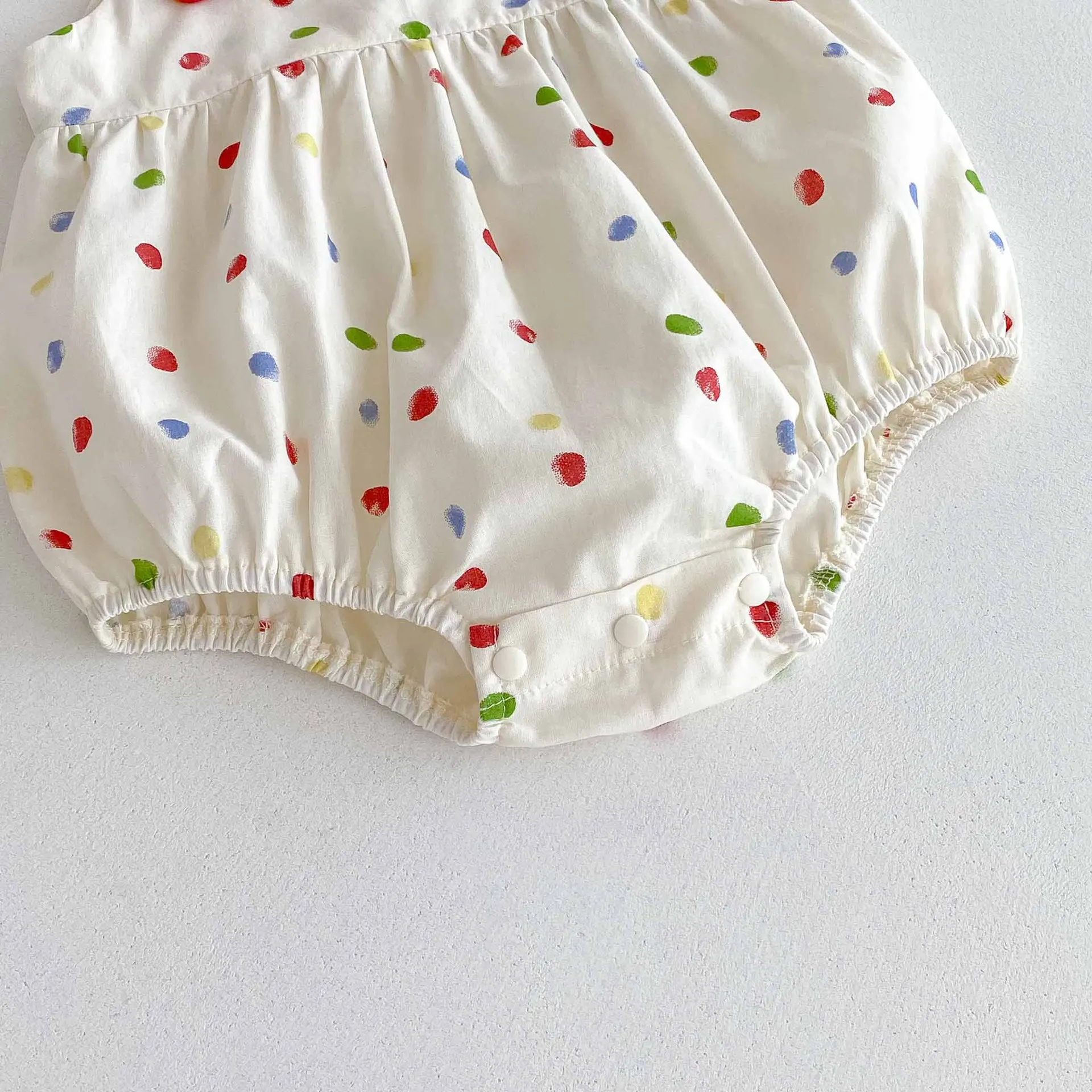 Vêtements pour filles, body et vêtements pour nourrissons à pois colorés, une pièce, 2025