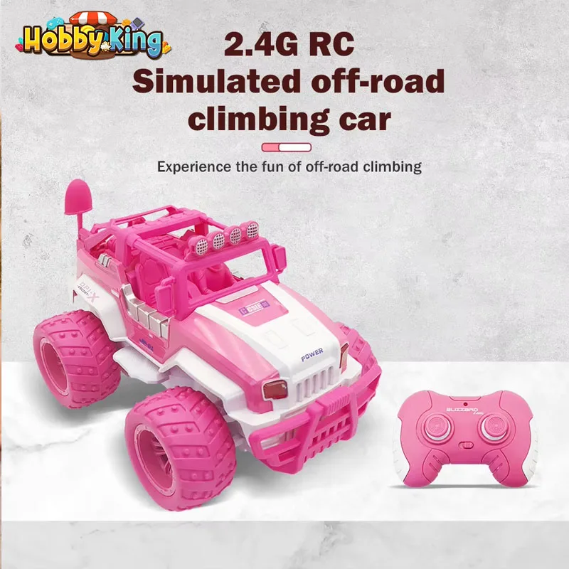 

Pink Rc Car Toy for Kids Remote Control Truck Children Gift Cross-Country Cars 1:12 Radio-Controlled Vehicles 2.4G Electric Toy