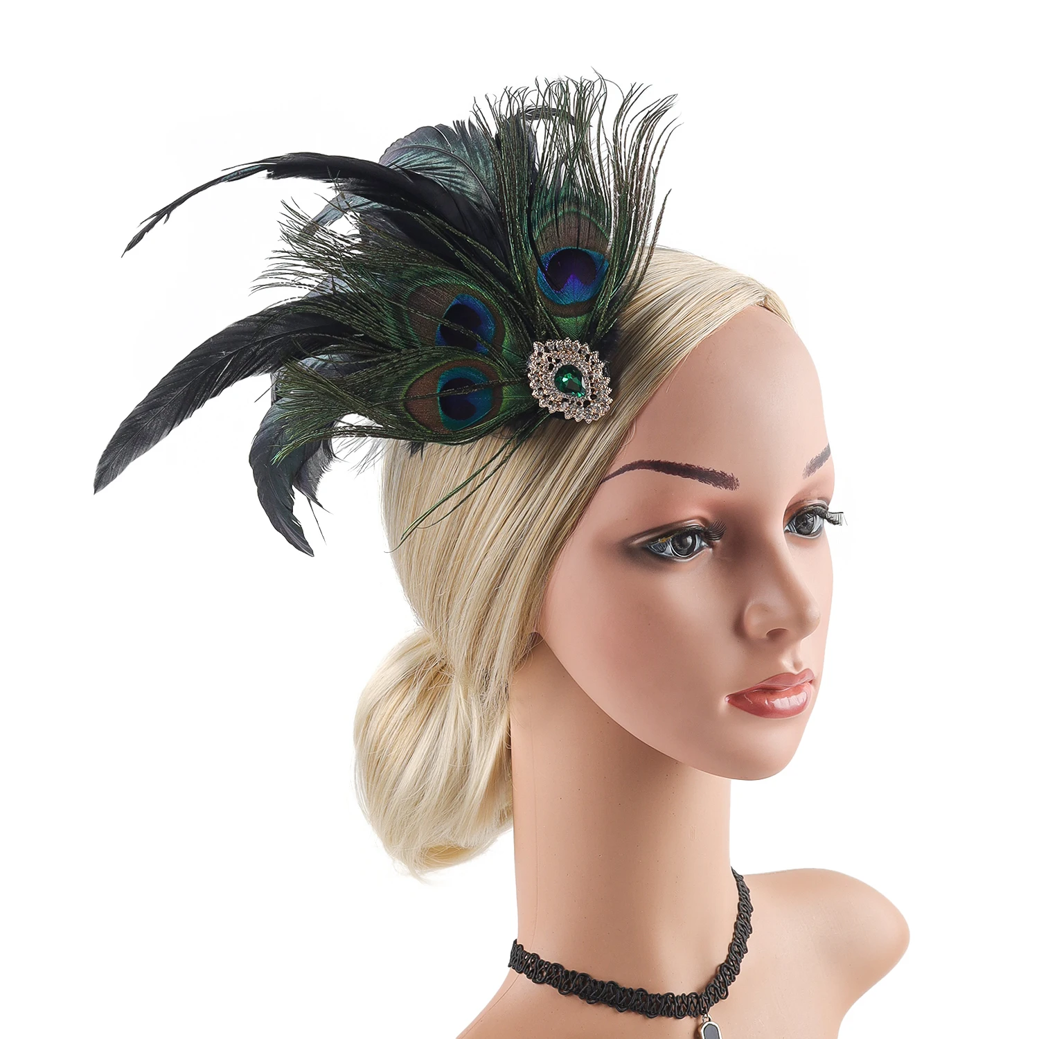 قناع كرة ريش الهالوين المثير مع قناع حجر الراين قابل للفصل للحفلات - مقاس البالغين