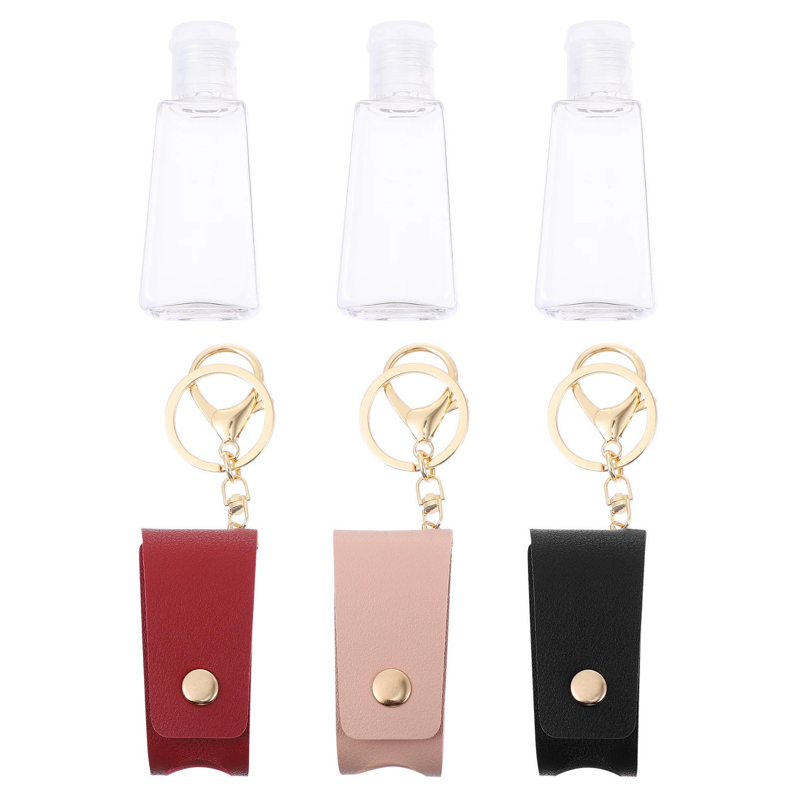 

3Sets Wash Gel Keychain Refillable Travel Bottle Holders Portable Empty Bottles Sturdy Lightweight Convenient for Camping