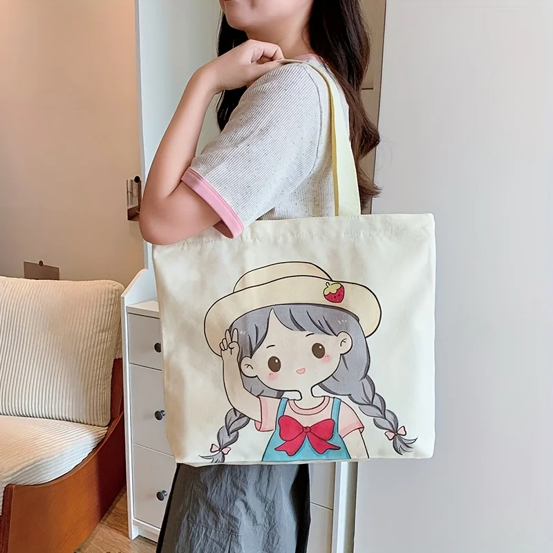 

Canvas bag shoulder bag new zipper student tutoring bag large capacity commuting sail bag