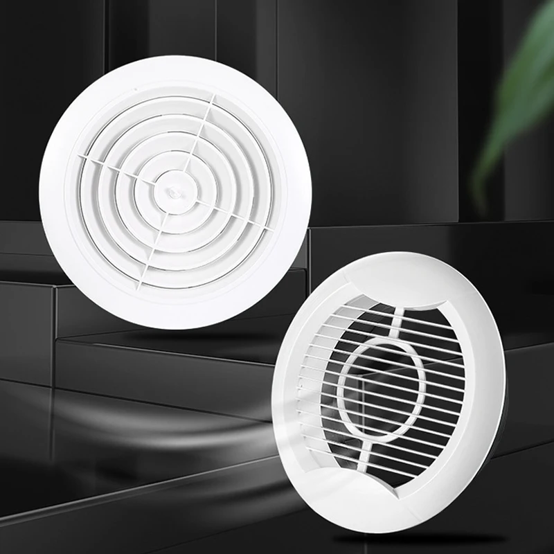 Adjustable Air Ventilation Cover Round Ducting Ceiling Wall Hole ABS Air Vent Grille Louver Kitchen Bath Air Outlet Fresh System