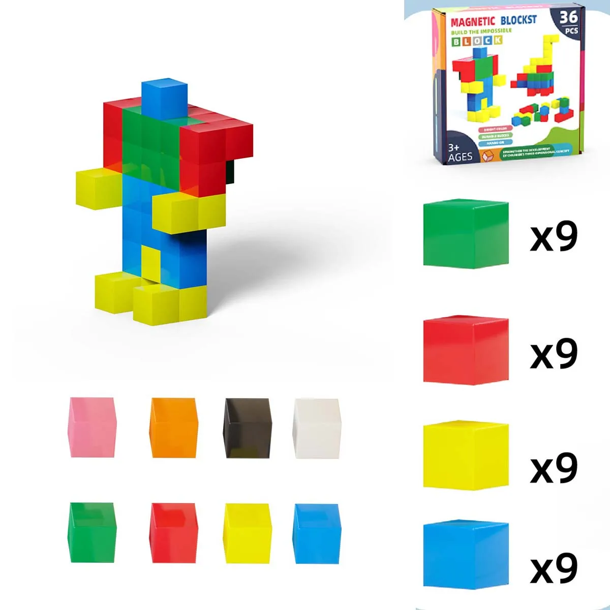 DIY磁気ビルディングブロックセット 自作教育玩具キット 子供向けクリエイティブ組み立てプレイセット