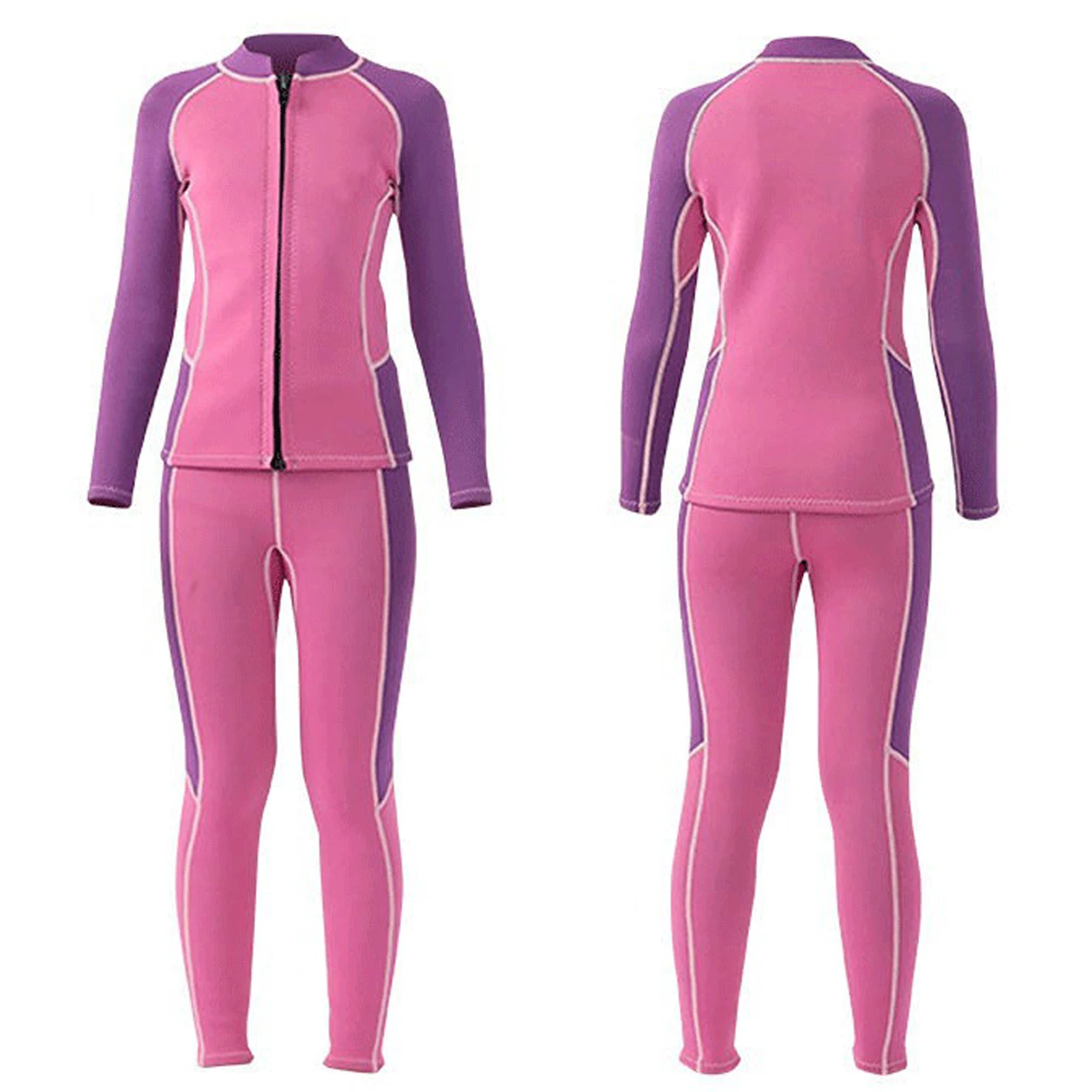 3.5mm Neoprene Two-Piece Kids Wetsuit Thicked Long Sleeve Swiming Wear Anti-UV Warm Diving Thermal Boys Girls Snorkelling Suits