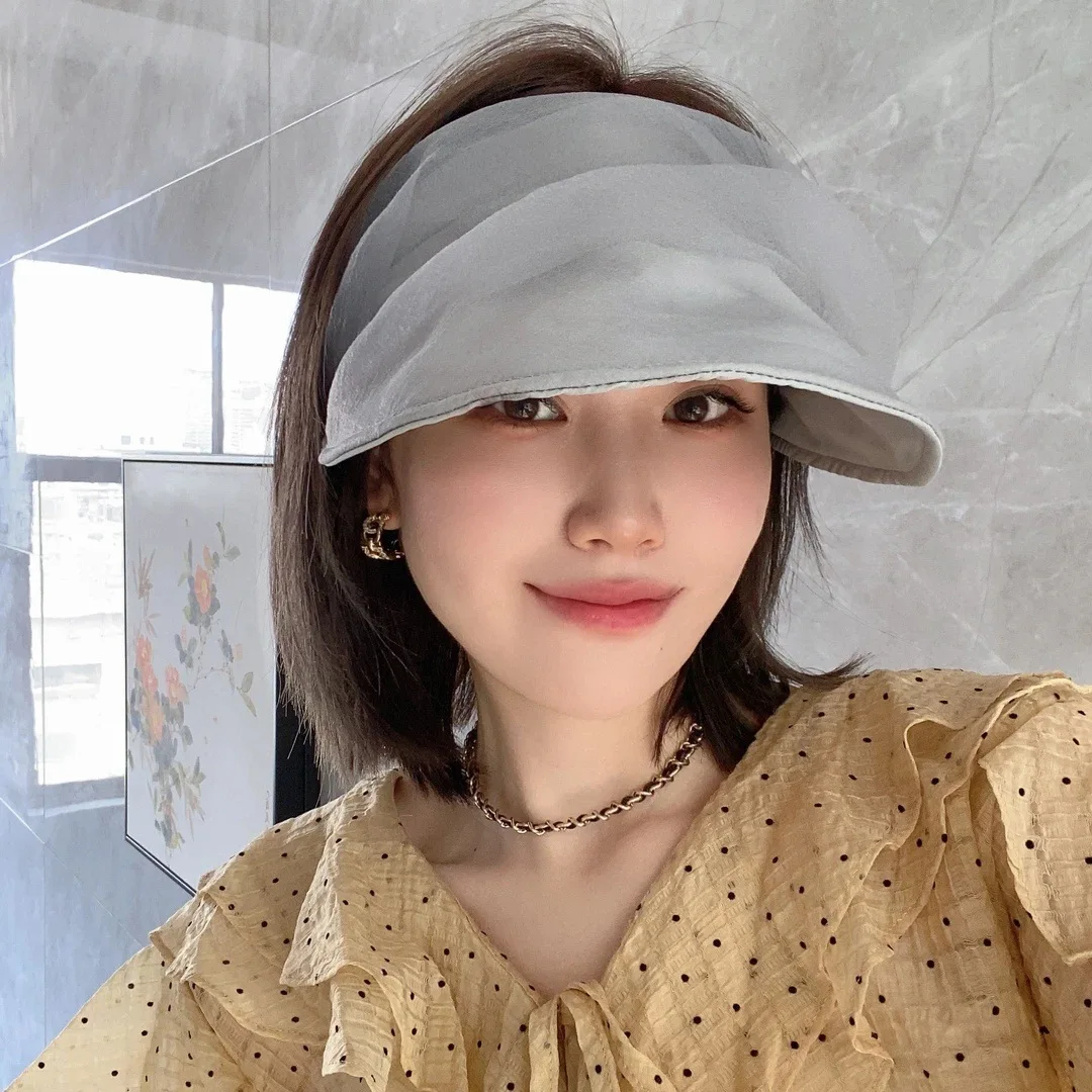 High-end Designer Series, Korean-style Elegant Ballet-inspired Puff Headband Sun Hat  Summer Outdoor Sun-protective Open-top Hat