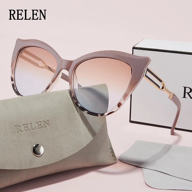 Relen 1Pc نظارات عصرية للنساء والرجال، تصميم علامة تجارية جديدة، نمط عين القطة الموسمية الرجعية، أنيق، عالي الجودة، فريد من نوعه، V #3