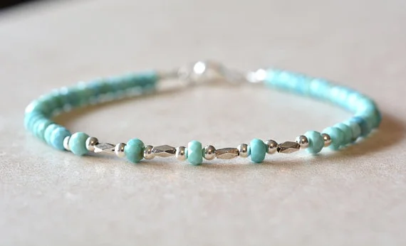 النوم الجمال الفيروز ، ديسمبر جوهرة سوار ، سوار من الأحجار الكريمة للنساء ، هيل القبيلة الفضة ، حساسة