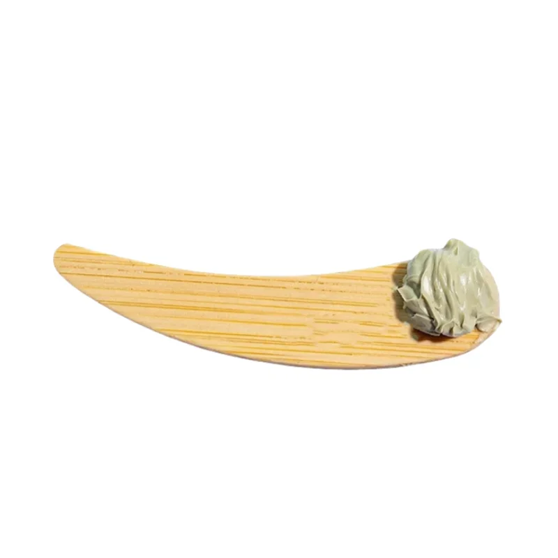 50 Uds Mini espátula para máscara de bambú venta al por mayor crema facial cosmética cucharas pequeñas cuchara plana espátulas de maquillaje de madera Natural