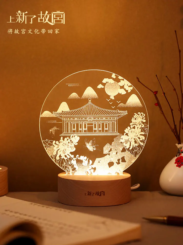 New desktop atmosphere table lamp for female bedroom dormitories in the Forbidden City, creative night lamp, birthday gift