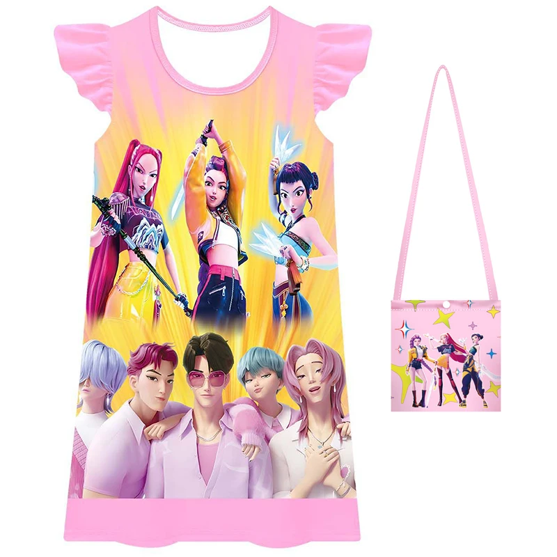 أزياء أنيمي هنتركس رومي ميرا زوي للأطفال Kpop شيطان الصيادين فستان تنكري للفتيات الصغيرات ثوب نوم كرنفال للحفلات