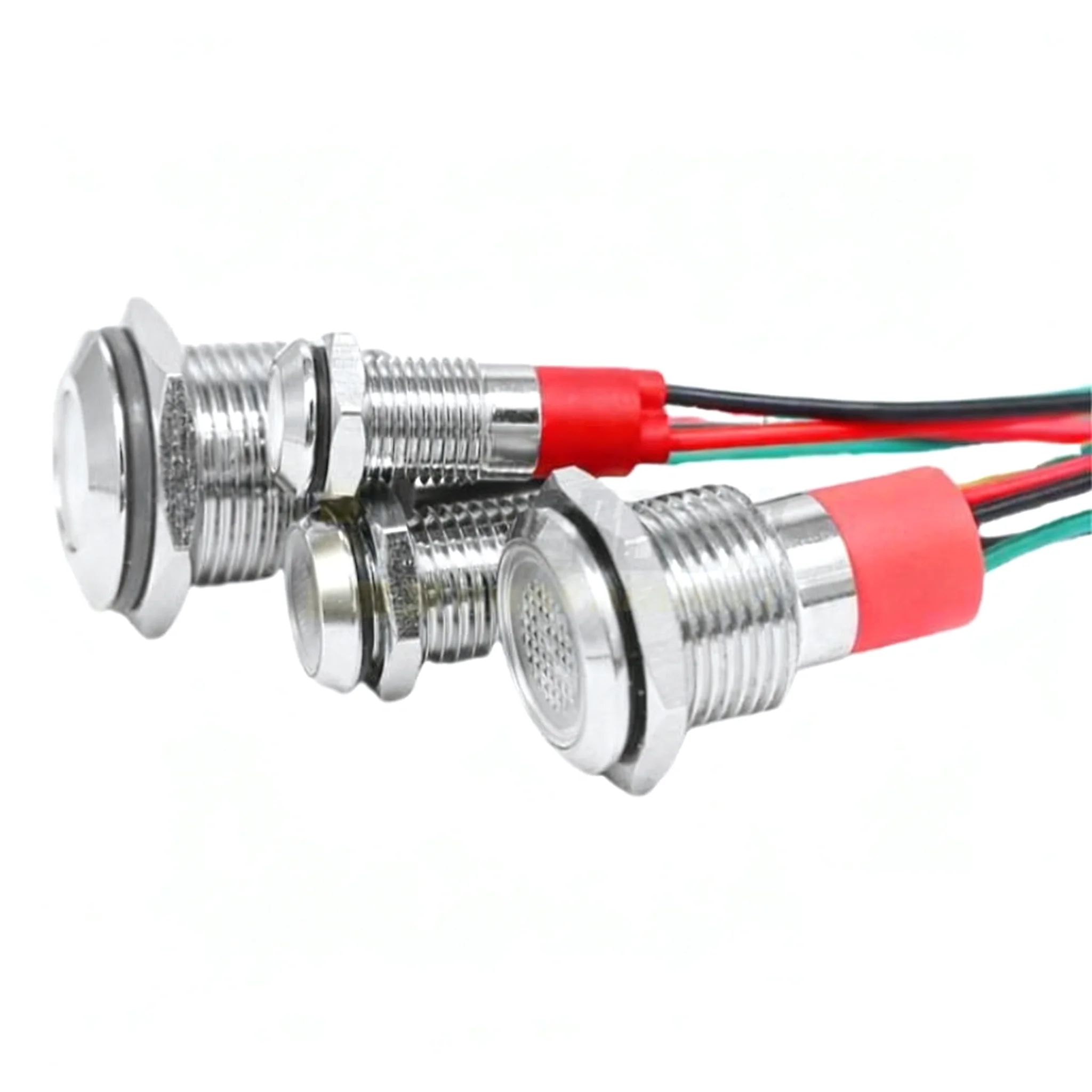 Metal Dual-Color Perforated 6MM LED Small Waterproof Cable Signal Indicator Light 3V, 5V, 6V, 12V, 24V, 110V, 220V