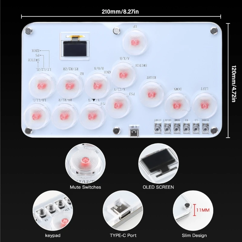 Ergonomic Arcade Controller Street Fighting Gaming Keyboards with Cable Dropship