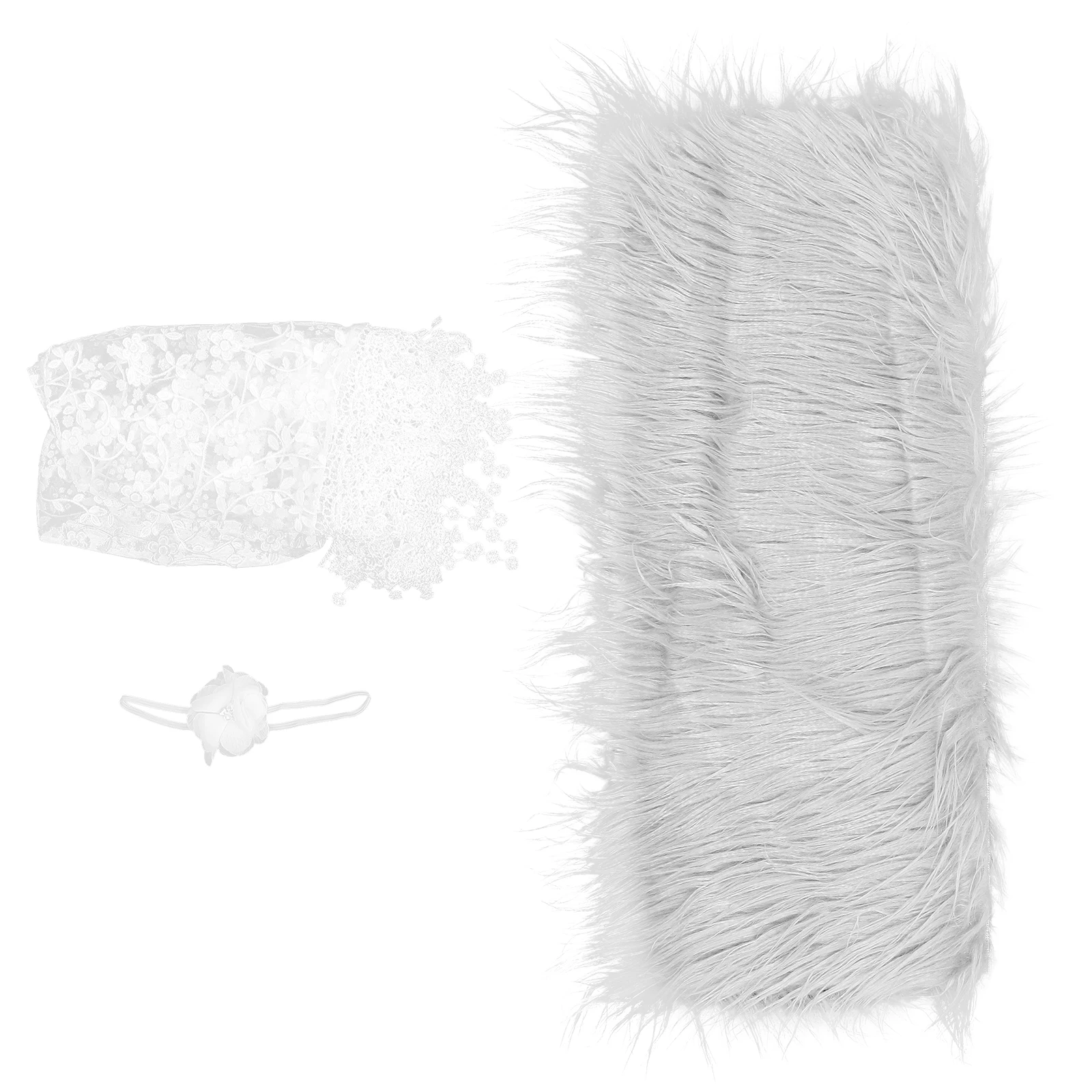 

Headband Baby Yarn Strap Blanket for Newborn Photography Props Stuff Toy Photoshoot Costumes Grey Child
