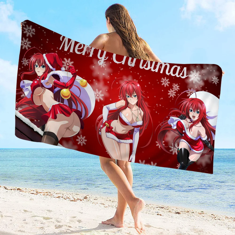 High School DxD Microfiber Blanket Quick Drying Beach Towels Oversized Printing Super Absorbent Pool Towel Blanket