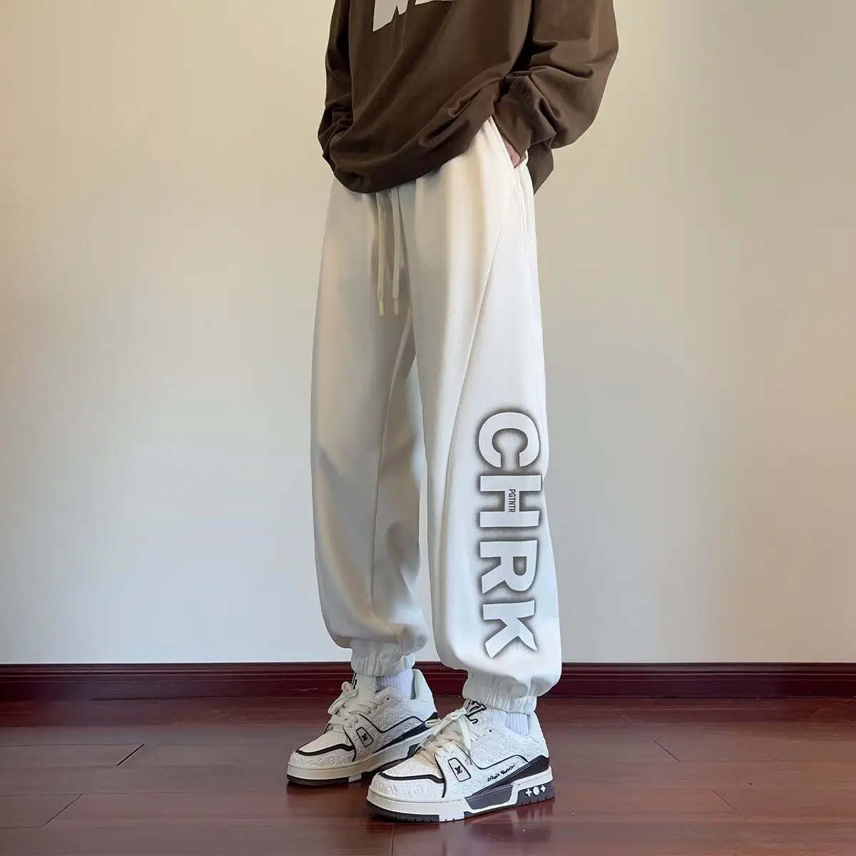 2026 Fall Men Loose Harem Sweatpants Tapered Joggers Student Casual Slim Fit Sport Pants