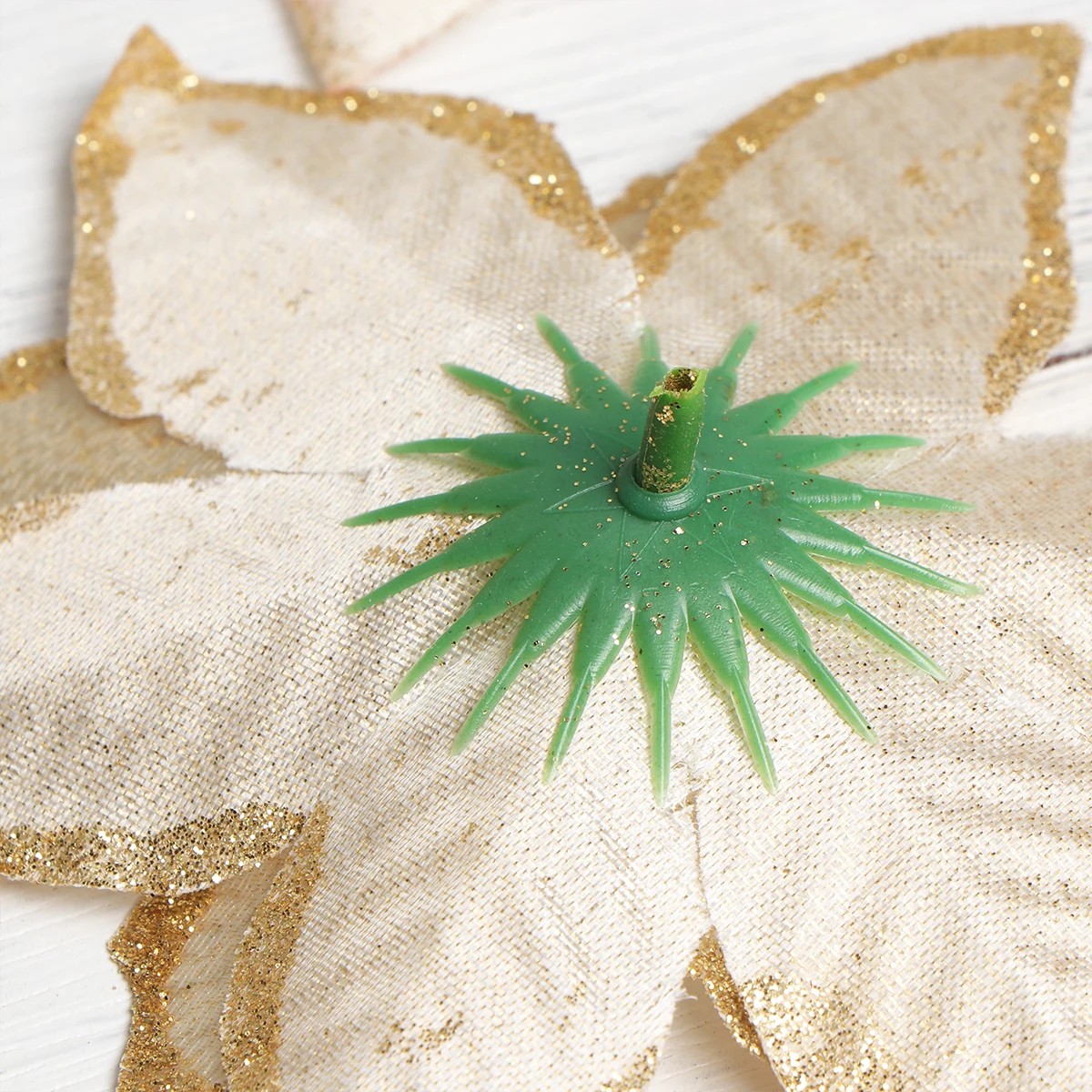 

20 PCS Cloth Flower Xmas Pendant Christmas Tree Flowers Artificial Glitter Garland