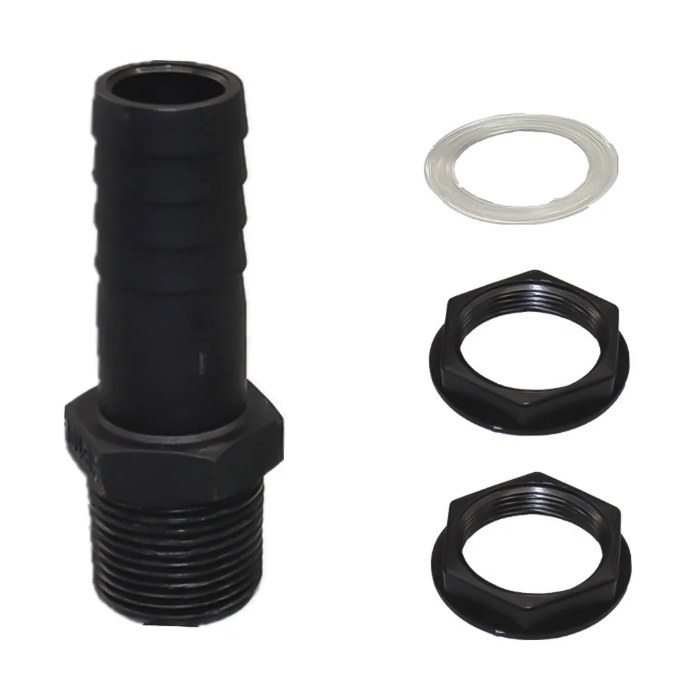 

Plastic Black Quick Connector Hight Quality 1in Overflow Pipe Garden Watering Connector & Nut Fits Hight Quality