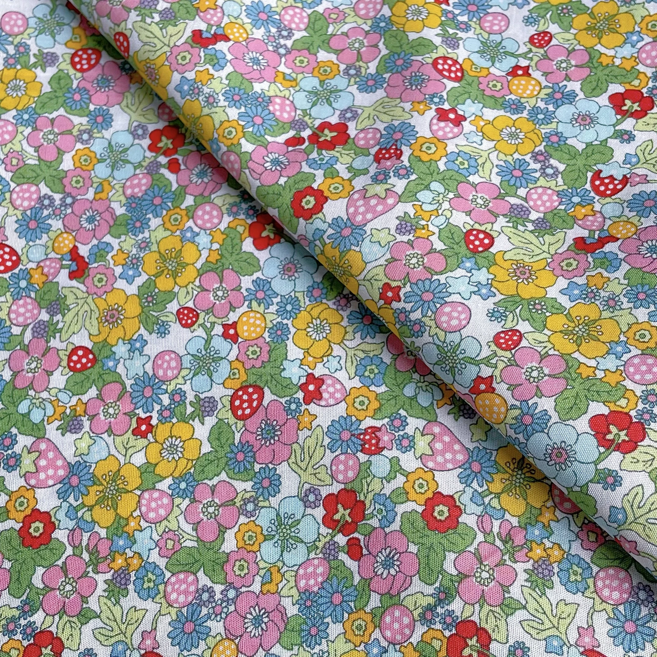 Liberty Strawberry Fruit Grove 100% Cotton40S Original Design Fabric Digital Printing for Sewing Cloth Dresses Skirt Kids Design