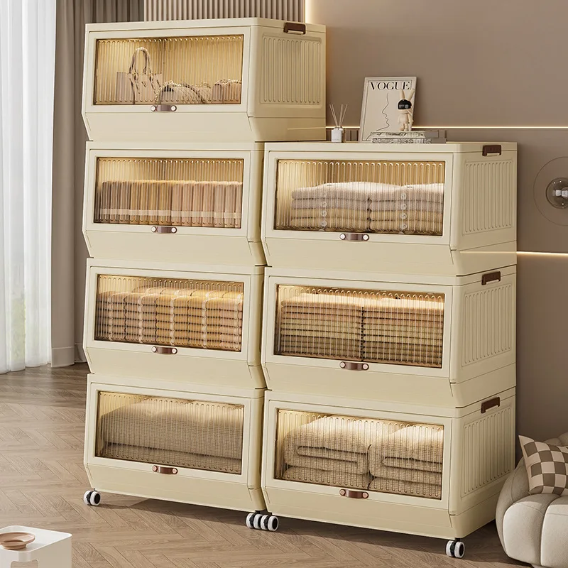 바퀴가 달린 다기능 접이식 보관함, 설치가 필요 없는 이동식 보관 캐비닛, 다층 