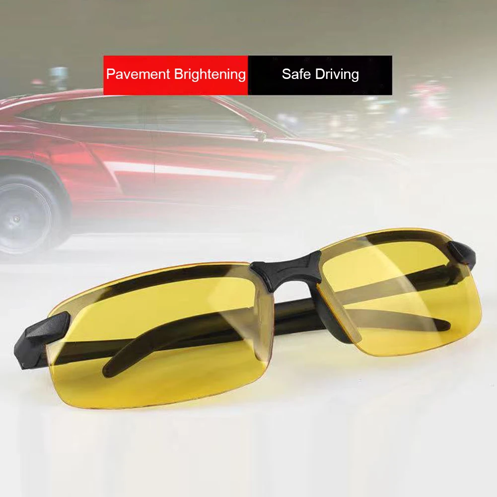 

Night Vision Glasses Men Anti-Glare Driving Half Frame Sunglasses for Driver Outdoor Sport Goggles Women Day and Night Eyewear