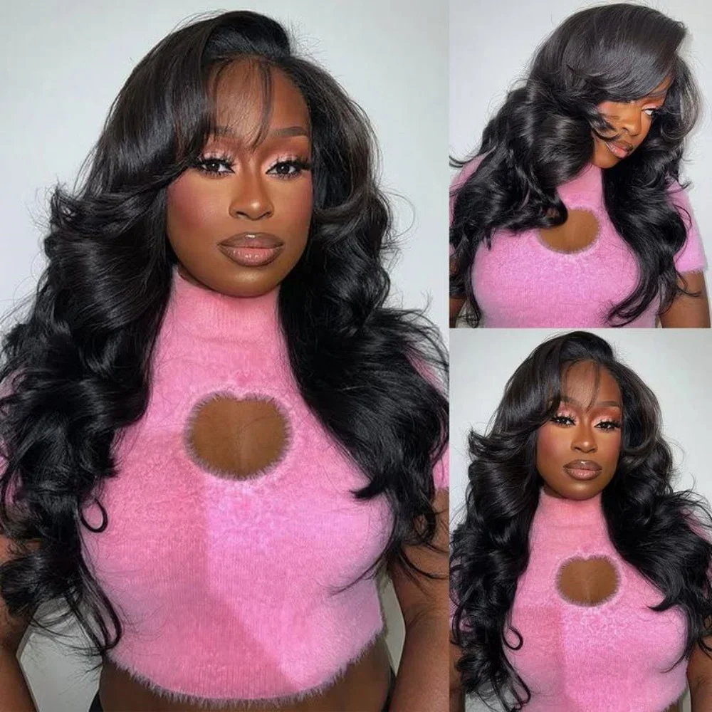 

Soft Black Body Wave Glueless 5x5 Silk Base Jewish Human Hair With Baby Hair HD Lace European Hair Preplucked