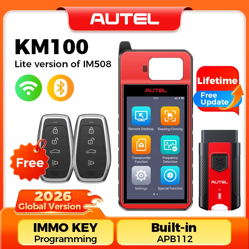 Autel KM100 KM100X KM100E Universal Smart Fob Programmer Key Programmer V200 Universal Key Generator Free Update Lifetime
