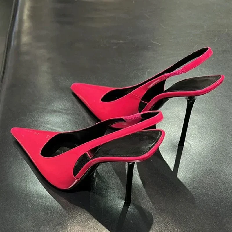 Eilyken Sexy Slingbacks Woman Pumps Sandals Street Style Elegant Pointed Toe Thin High Heels Stripper Party Ladies Shoes