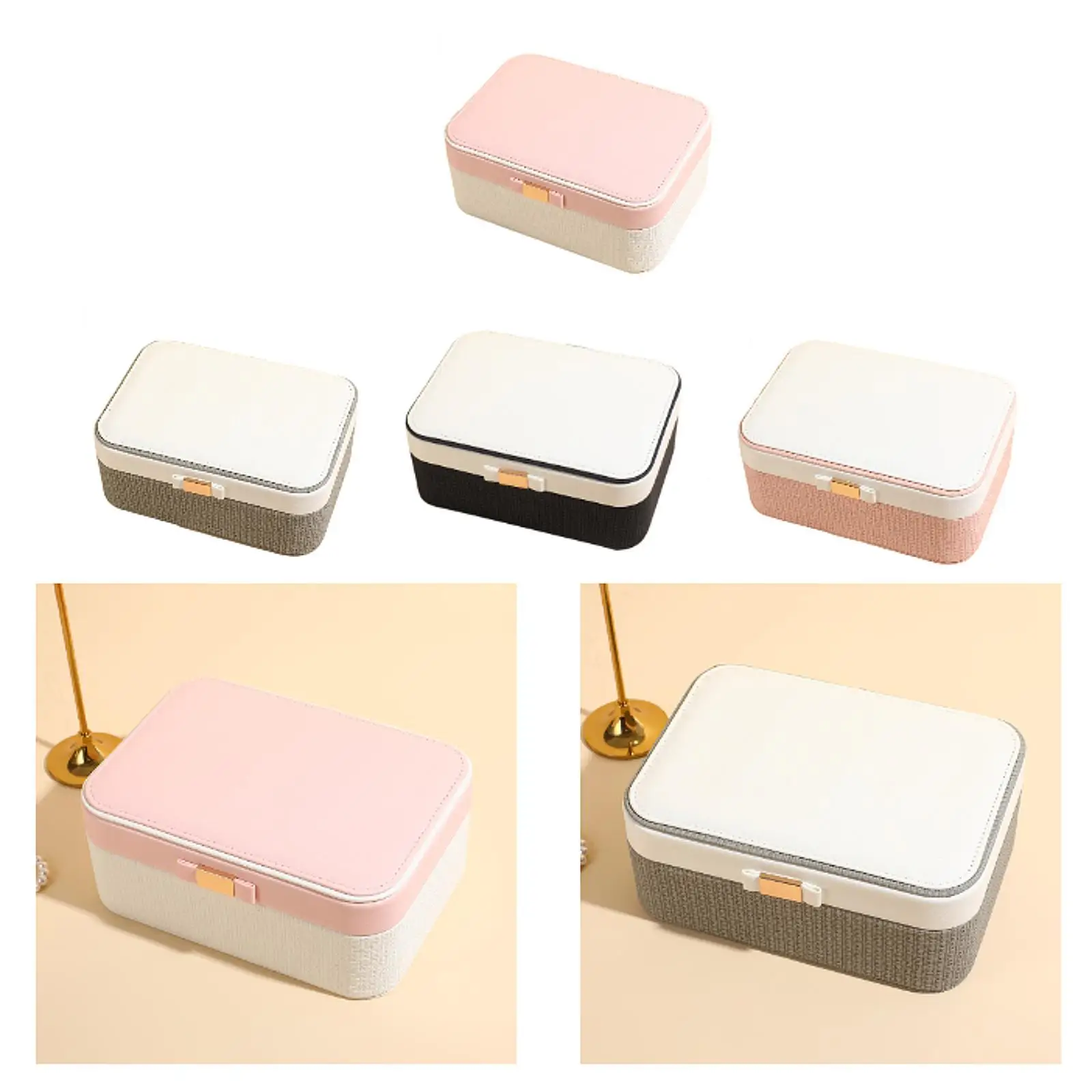 

Jewelry Box Jewelry Storage Case 2 Layer Jewelry Organizer Container for Ear Studs Pendant Charms Bracelets Birthday Gift