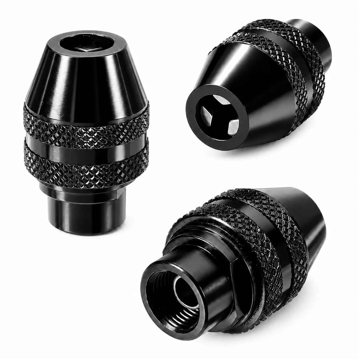 3PCS Keyless Drill Chuck, 0.8-3.2mm Quick Change Chuck Adapter for Dremel Rotary Tools 3000 4000 7700 8200