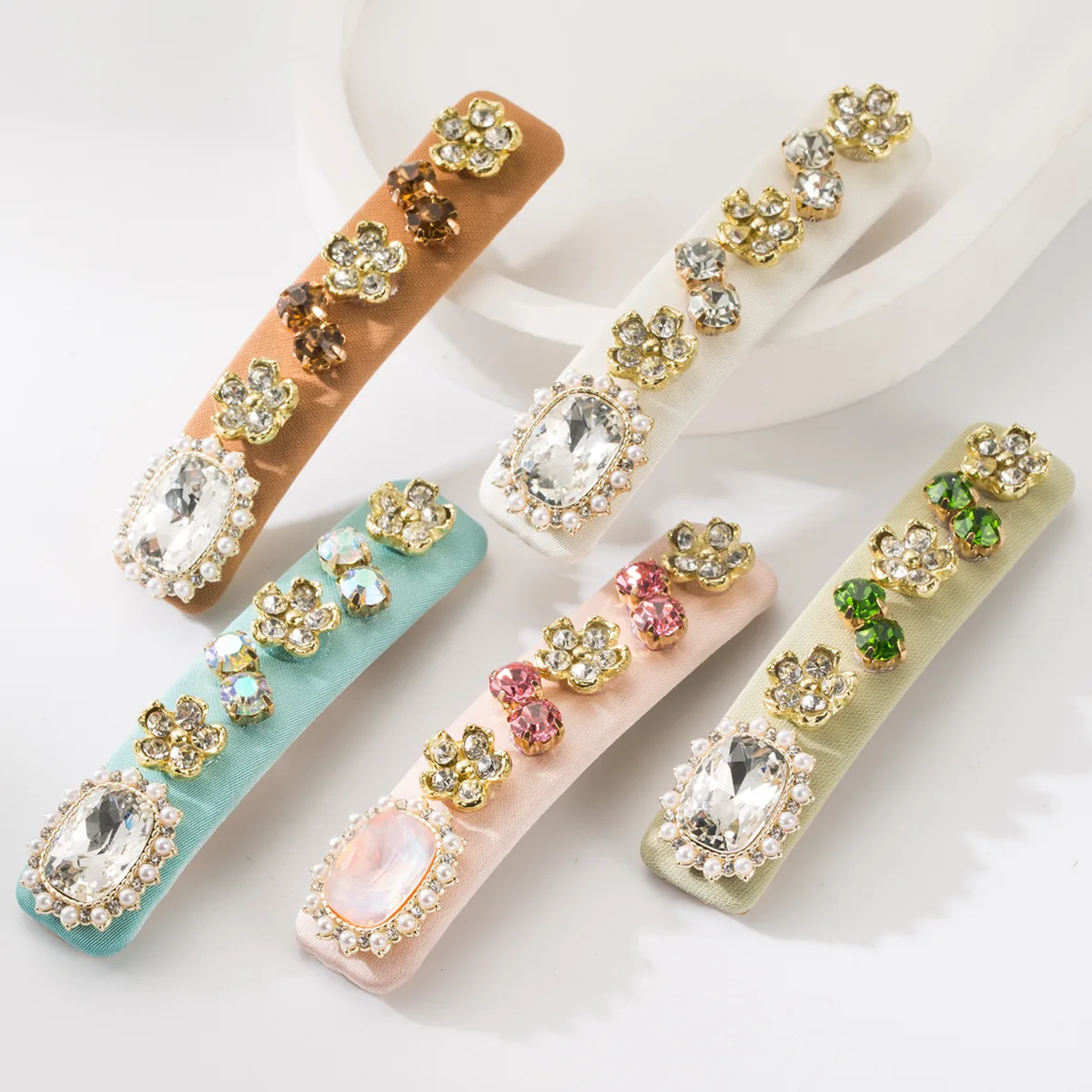 

Korea Simple Graceful High-Grade Rhinestone Barrettes Side Clip Bangs Shredded Hairpin