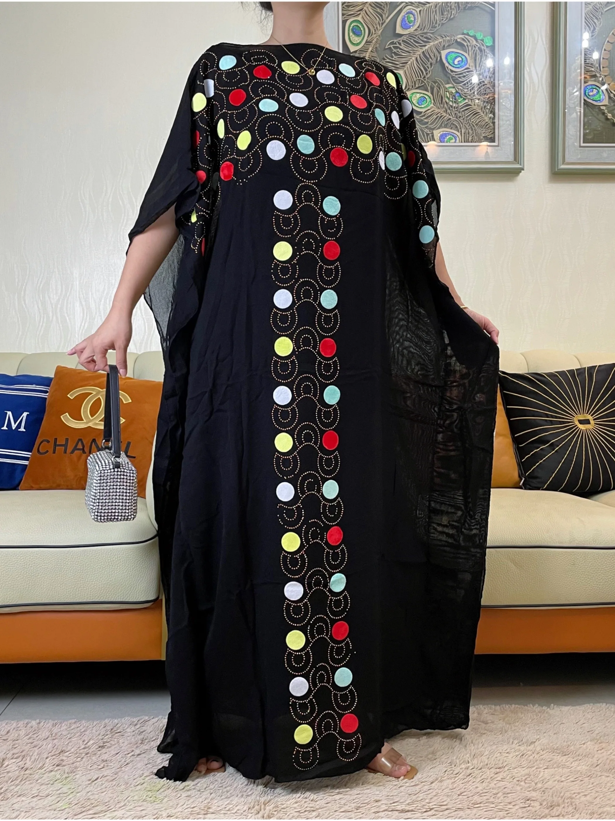 2025New Fashion Muslim Abayas For Women FlanneletteSoft Loose Femme Elegant Robe African Maxi Party Dresses With Belt Turban