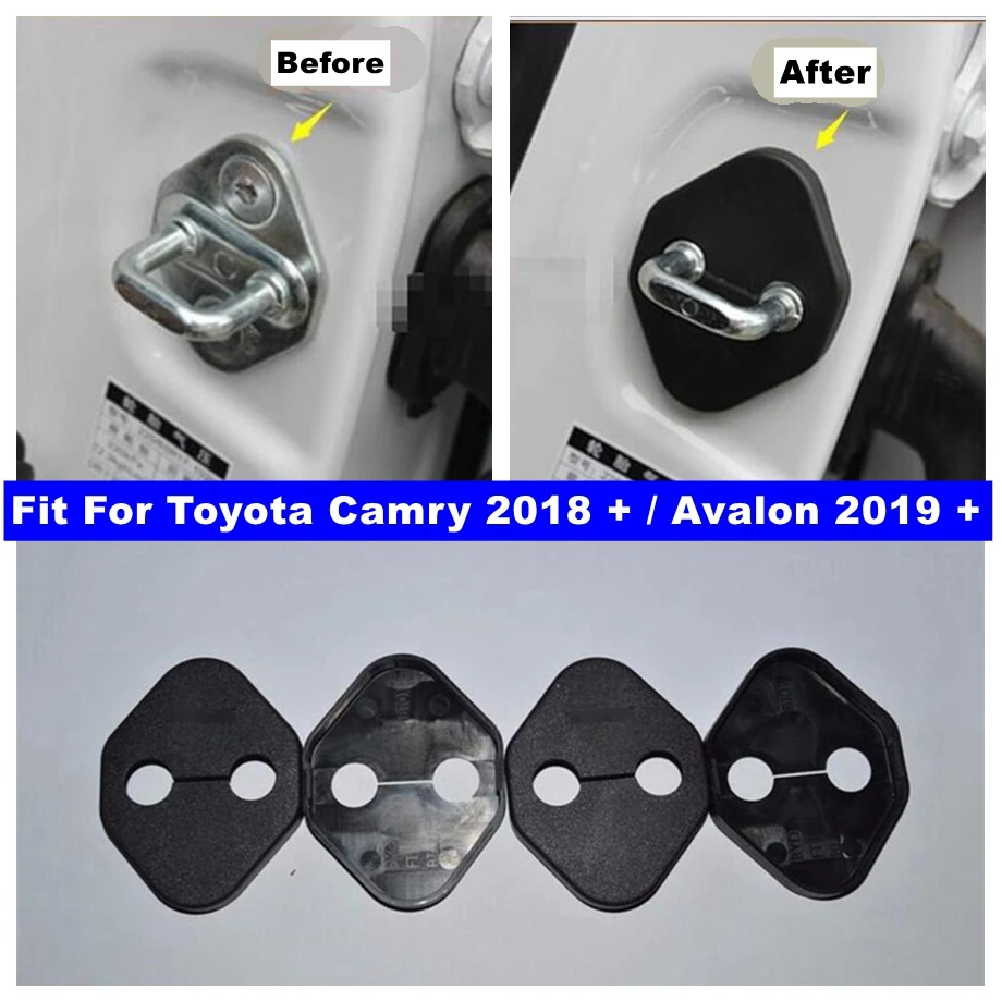 

Inner Door Lock Protective Buckle Cover Kit Plastic For Toyota Camry 2018 - 2023 / Avalon 2019 - 2023 Black Interior Accessories