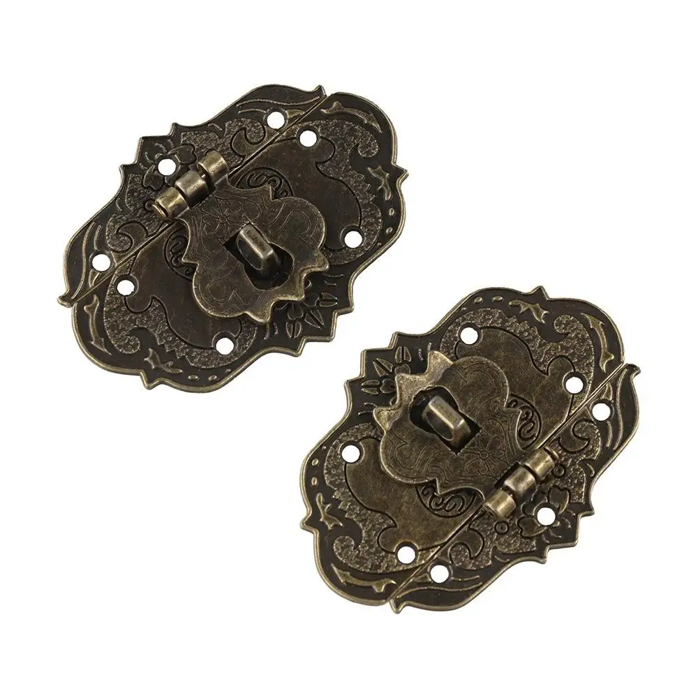 

Durable Metal Wooden Case Hasp Catch Clasp Lock Bronze Hasp Vintage Buckle Jewelry Box