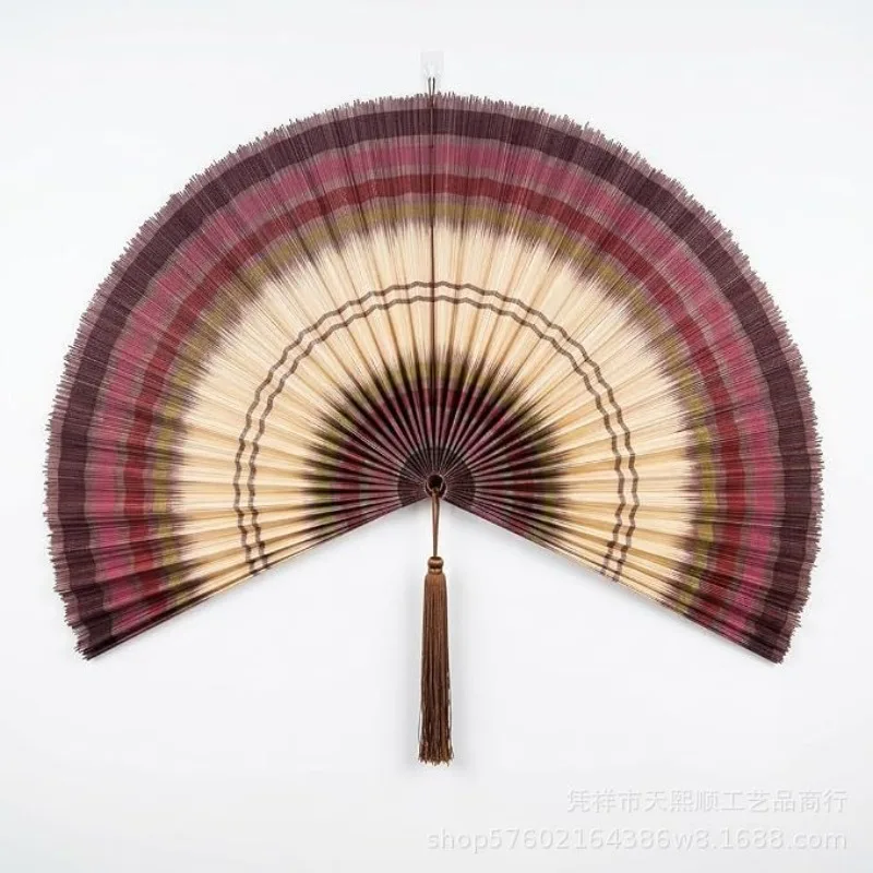 Bamboo Fan Wall Decor Japanese Wall Fan Decoration 60x120cm Large Size for Above The Bed Headboard Dresser Living Room