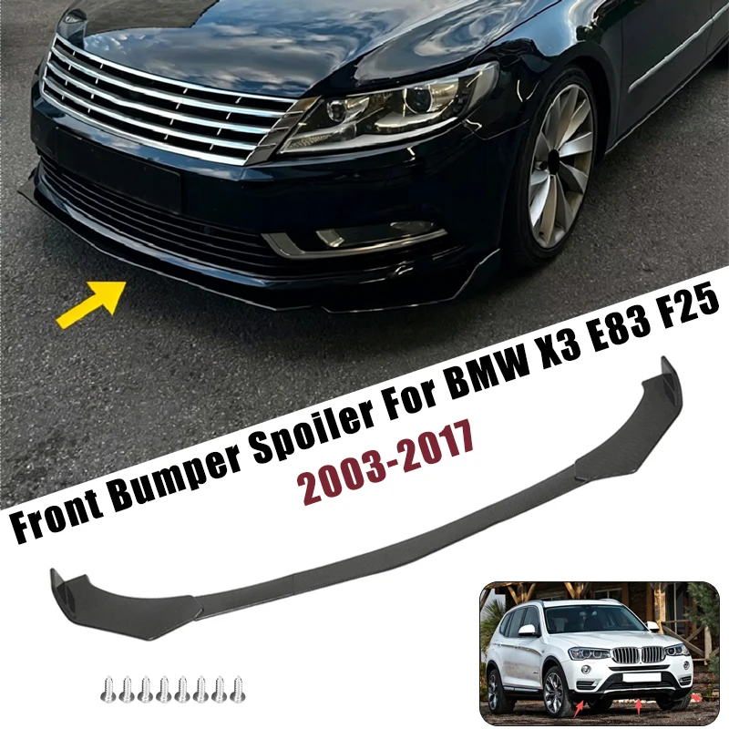 Sport Front Bumper Splitter Spoiler Lip For BMW X3 E83 F25 2003-2017 5Pcs Adjustable Sectional Car Exterior Tuning Body Kit