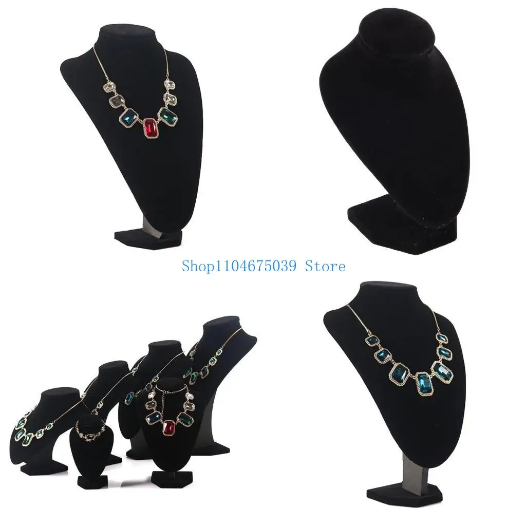 

5asd Black Suede Mannequin Stand Necklace Jewelry Display Stand Portrait Neck Stand