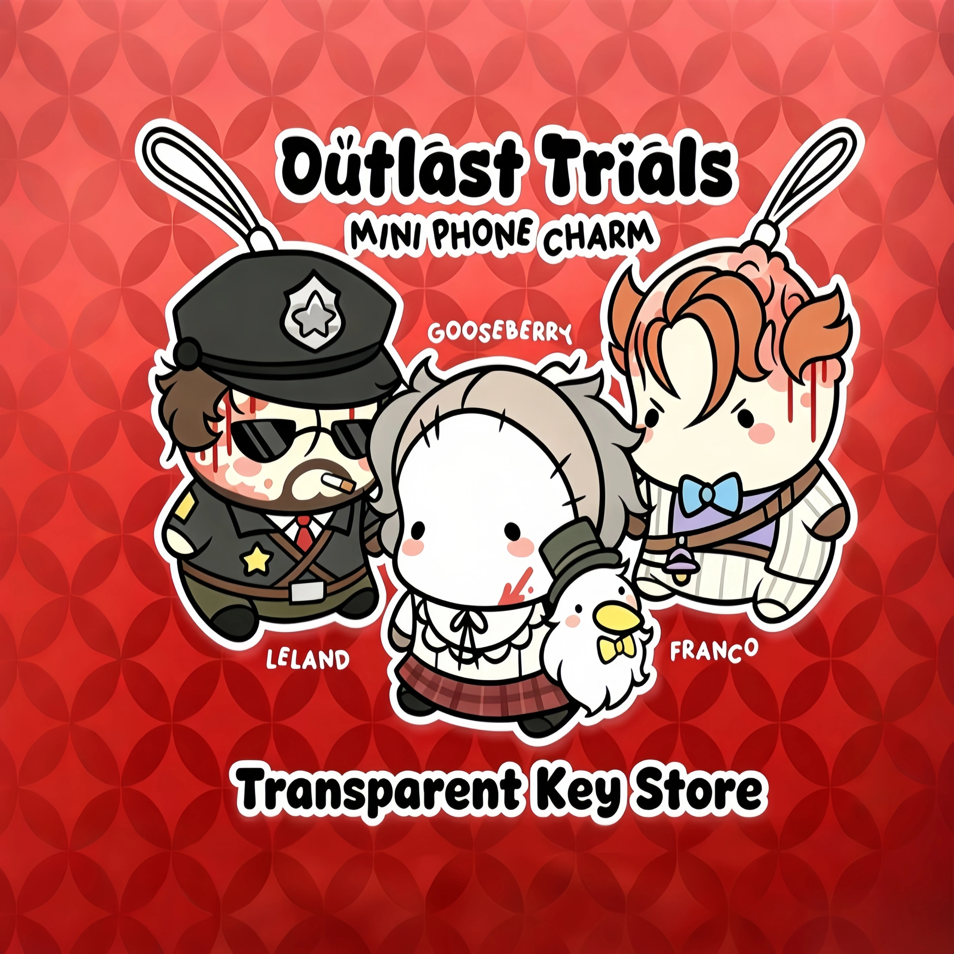 The Outlast Trials Mother Gooseberry Franco Barbi Leland Coyle Acrylic Keychain Mini Phone Charm Phone Lanyard Bag Pendant Gift