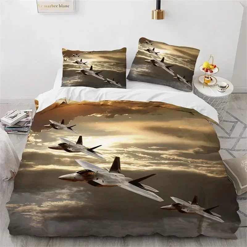 Airplane Flying Plane Aircraft Sky Bedding Set Bedroom Soft Modern Bedspreads Comefortable Duvet Cover Quilt Cover Pillowcase 6