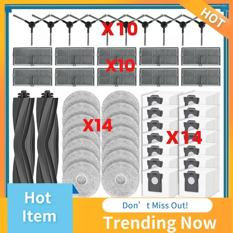 BBNV-50PCS Fordreame Mova E30 Ultra/Trouver E30 Ultra Вакуумные запасные части Основная боковая щетка Фильтр Швабра Тканевый мешок для пыли