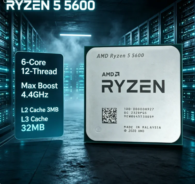 Value For Money Desktop Multicore CPU AMD R5 5600 6C12T 7NM 32MB Cache 3.5GHz AM4 Platform Gaming Chip Without Retail Box